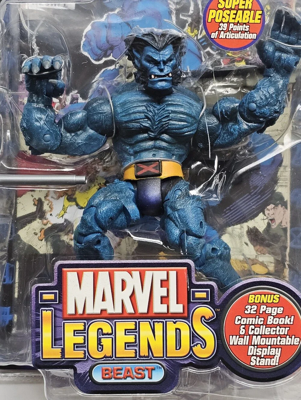 Beast Marvel Legends Series IV X-Men Action Figure w/ Comic Book & Stand 2003